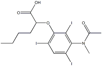 2-[[3-(N-Methylacetylamino)-2,4,6-triiodophenyl]oxy]hexanoic acid Struktur