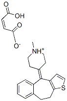 4-(9,10-dihydro-4H-benzo[4,5]cyclohepta[1,2-b]thien-4-ylidene)-1-methylpiperidinium hydrogen maleate  Struktur