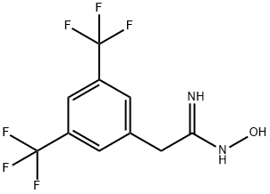 2-[3,5-bis(trifluoromethyl)phenyl]-N'-hydroxyethanimidamide Struktur