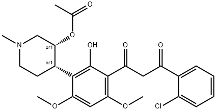 4-(3-(3-(2-chlorophenyl)-3-oxopropanoyl)-2-hydroxy-4,6-diMethoxyphenyl)-1-Methylpiperidin-3-yl acetate Struktur