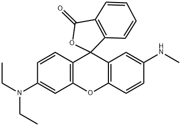 6'-(diethylamino)-2'-(methylamino)spiro[isobenzofuran-1(3H),9'-[9H]xanthene]-3-one Struktur