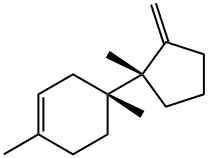 [S,(+)]-1,4-Dimethyl-4-[(R)-1-methyl-2-methylenecyclopentyl]cyclohexene Struktur