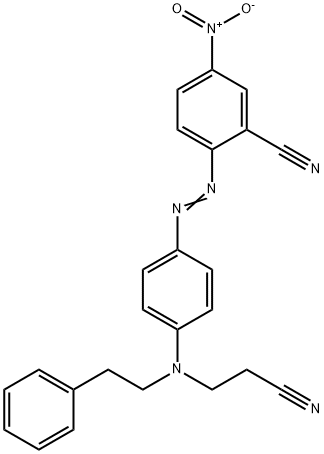 2-[[4-[(2-cyanoethyl)(2-phenylethyl)amino]phenyl]azo]-5-nitrobenzonitrile Struktur