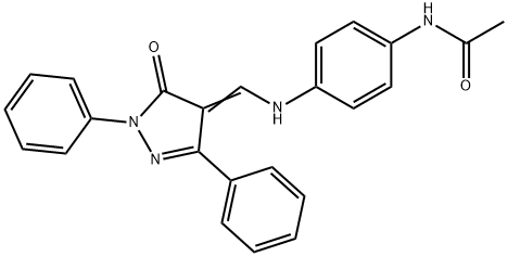 4'-[[(1,3-Diphenyl-5-oxo-2-pyrazolin-4-ylidene)methyl]amino]acetanilide Struktur