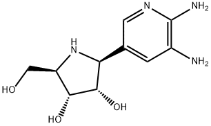 3,4-Pyrrolidinediol, 2-(5,6-diamino-3-pyridinyl)-5-(hydroxymethyl)-, (2S,3S,4R,5R)- Struktur