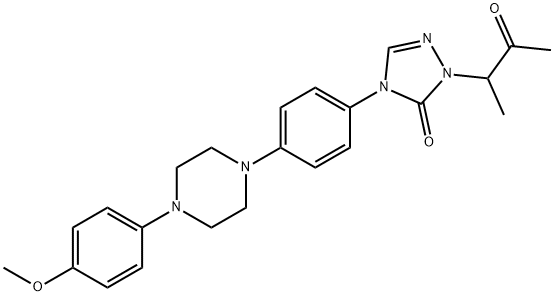 2-[2-(3-OXOBUTYL)]-4-{4-[4-(4-METHOXYPHENYL)-PIPERAZIN-1-YL]-PHENYL}-2,4-DIHYDRO-[1,2,4-TRIAZOL-3-ONE Struktur