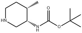 Carbamic acid, [(3S,4S)-4-methyl-3-piperidinyl]-, 1,1-dimethylethyl ester (9CI) Struktur