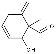 3-Cyclohexene-1-carboxaldehyde, 2-hydroxy-1-methyl-6-methylene- (9CI) Struktur