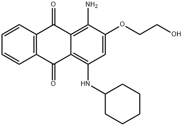 1-amino-4-(cyclohexylamino)-2-(2-hydroxyethoxy)anthraquinone  Struktur