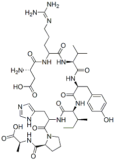 (3S)-3-amino-3-[[(1S)-1-[[(1S)-1-[[(1S)-1-[[(1S,2S)-1-[[(2S)-1-[(2S)-2 -[[(1S)-1-carboxyethyl]carbamoyl]pyrrolidin-1-yl]-3-(3H-imidazol-4-yl) -1-oxo-propan-2-yl]carbamoyl]-2-methyl-butyl]carbamoyl]-2-(4-hydroxyph enyl)ethyl]carbamoyl]-2-methyl-propyl]carbamoyl]-4-(diaminomethylidene amino)butyl]carbamoyl]propanoic acid Struktur