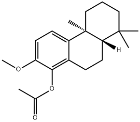 1-Phenanthrenol, 4b,5,6,7,8,8a,9,10-octahydro-2-methoxy-4b,8,8-trimethyl-, acetate, (4bS,8aS)- Struktur