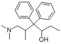 6-(Dimethylamino)-5-methyl-4,4-diphenyl-3-hexanol Struktur