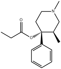 Propionic acid (3R)-1,3β-dimethyl-4-phenylpiperidine-4α-yl ester Struktur