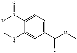 Benzoic acid, 3-(methylamino)-4-nitro-, methyl ester (9CI) Struktur