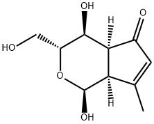 Cyclopenta[c]pyran-5(1H)-one, 3,4,4a,7a-tetrahydro-1,4-dihydroxy-3-(hydroxymethyl)-7-methyl-, (1S,3R,4S,4aS,7aS)- (9CI) Struktur