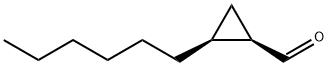 Cyclopropanecarboxaldehyde, 2-hexyl-, (1R,2S)- (9CI) Struktur