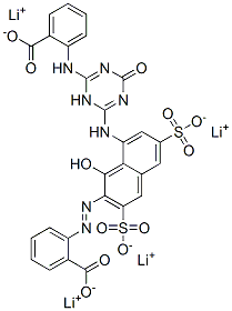 2-[[8-[[6-[(2-Carboxyphenyl)amino]-1,4-dihydro-4-oxo-1,3,5-triazin-2-yl]amino]-1-hydroxy-3,6-disulfo-2-naphthalenyl]azo]benzoic acid, tetralithium salt Struktur