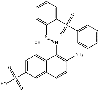 6-amino-4-hydroxy-5-[[2-(phenylsulphonyl)phenyl]azo]naphthalene-2-sulphonic acid Struktur