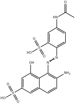 5-[(4-acetamido-2-sulphonatophenyl)azo]-6-amino-4-hydroxynaphthalene-2-sulphonic acid  Struktur