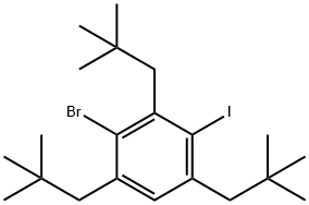 2-Bromo-4-iodo-1,3,5-trineopentylbenzene Struktur