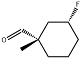 Cyclohexanecarboxaldehyde, 3-fluoro-1-methyl-, (1S,3R)- (9CI) Struktur