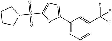 PYRROLIDINE, 1-[[5-[4-(TRIFLUOROMETHYL)-2-PYRIDINYL]-2-THIENYL]SULFONYL]- Struktur