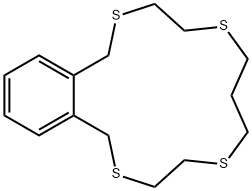 1,3,4,7,8,10,11,13-Octahydro-6H-2,5,9,12-benzotetrathiacyclopentadecin Struktur