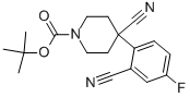 1-BOC-4-CYANO-4-(4-FLUORO-2-CYANOPHENYL)-PIPERIDINE Struktur