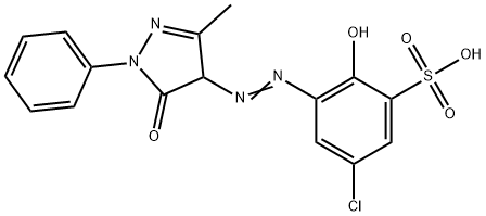 5-chloro-3-[(4,5-dihydro-3-methyl-5-oxo-1-phenyl-1H-pyrazol-4-yl)azo]-2-hydroxybenzenesulphonic acid Struktur