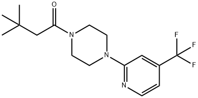 PIPERAZINE, 1-(3,3-DIMETHYL-1-OXOBUTYL)-4-[4-(TRIFLUOROMETHYL)-2-PYRIDINYL]- Struktur