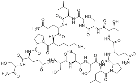 H-SER-CYS-SER-LEU-PRO-GLN-THR-SER-GLY-LEU-GLN-LYS-PRO-GLU-SER-NH2 Struktur