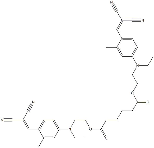 bis[2-[[4-(2,2-dicyanovinyl)-3-methylphenyl]ethylamino]ethyl] adipate  Struktur