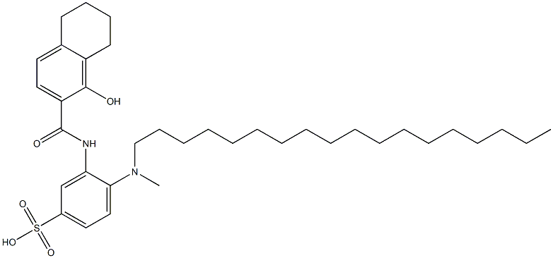 4-(methyloctadecylamino)-3-[(5,6,7,8-tetrahydro-1-hydroxy-2-naphthyl)carbamoyl]benzenesulphonic acid Struktur