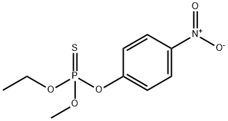 O-Methyl-O-(4-nitrophenyl)-O-ethyl-thiophosphate Struktur