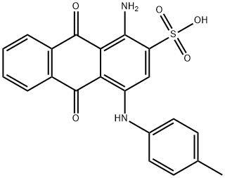 1-amino-9,10-dihydro-9,10-dioxo-4-p-toluidinoanthracene-2-sulphonic acid Struktur