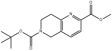 6-TERT-BUTYL 2-METHYL 7,8-DIHYDRO-1,6-NAPHTHYRIDINE-2,6(5H)-DICARBOXYLATE Struktur