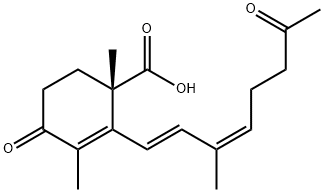 (S)-1,3-Dimethyl-2-[(1E,3Z)-3-methyl-7-oxo-1,3-octadienyl]-4-oxo-2-cyclohexene-1-carboxylic acid Struktur