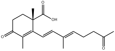 (S)-1,3-Dimethyl-2-[(1E,3E)-3-methyl-7-oxo-1,3-octadienyl]-4-oxo-2-cyclohexene-1-carboxylic acid Struktur