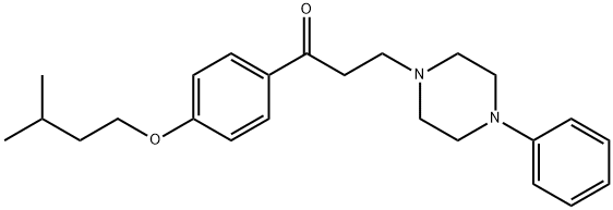 1-[4-(3-Methylbutoxy)phenyl]-3-(4-phenyl-1-piperazinyl)-1-propanone Struktur