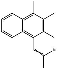 1-(2-Bromo-1-propenyl)-2,3,4-trimethylnaphthalene Struktur