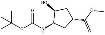 (1S,2S,4R)-N-BOC-1-氨基-2-羥基環(huán)戊烷-4-羧酸甲酯, 262280-14-8, 結(jié)構(gòu)式