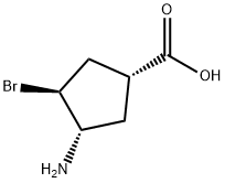 Cyclopentanecarboxylic acid, 3-amino-4-bromo-, (1R,3S,4S)- (9CI) Struktur