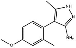 4-(4-Methoxy-2-methylphenyl)-5-methyl-1H-pyrazol-3-amine Struktur