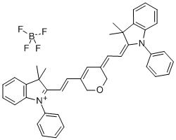 2-((E)-2-[5-[(Z)-2-(3,3-DIMETHYL-1-PHENYL-1,3-DIHYDRO-2H-INDOL-2-YLIDENE)ETHYLIDENE]-2H-PYRAN-3(6H)-YL]ETHENYL)-3,3-DIMETHYL-1-PHENYL-3H-INDOLIUM TETRAFLUOROBORATE Struktur