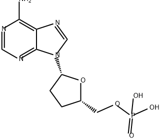 2',3'-dideoxyadenosine 5'-phosphate Struktur