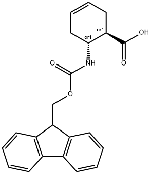 FMOC-(+/-)-TRANS-2-AMINOCYCLOHEX-4-ENE-1-CARBOXYLIC ACID Struktur