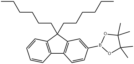 2-(9,9-dihexyl-9H-fluoren-2-yl)-4,4,5,5-tetraMethyl-1,3,2-dioxaborolane Struktur