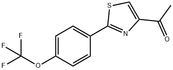 1-[2-[4-(TRIFLUOROMETHOXY)PHENYL]-1,3-THIAZOL-4-YL]ETHAN-1-ONE Struktur