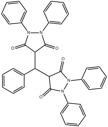 4,4'-(Phenylmethylene)bis(1,2-diphenyl-3,5-pyrazolidinedione) Struktur