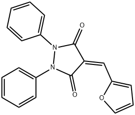 3,5-Pyrazolidinedione, 4-(2-furanylmethylene)-1,2-diphenyl- Struktur